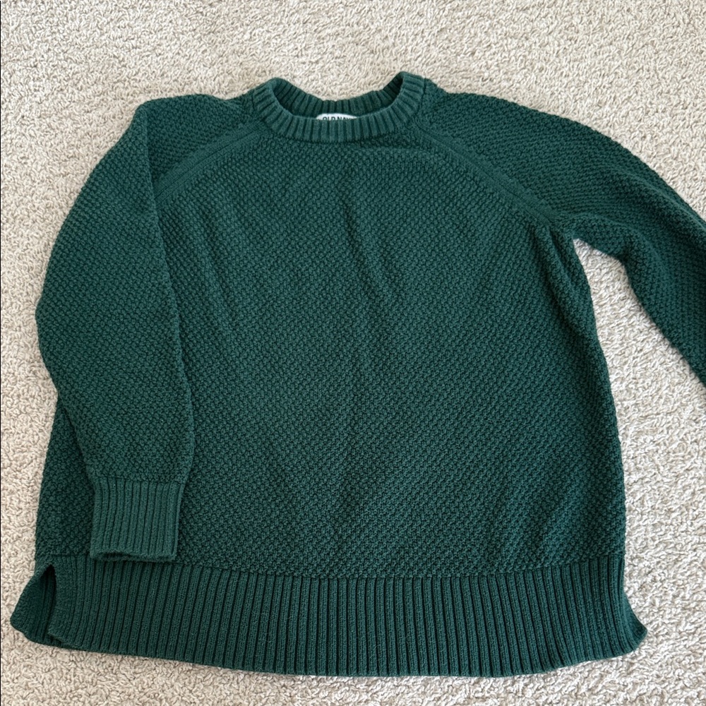 Old Navy Dark Green Crewneck Knit Sweater
